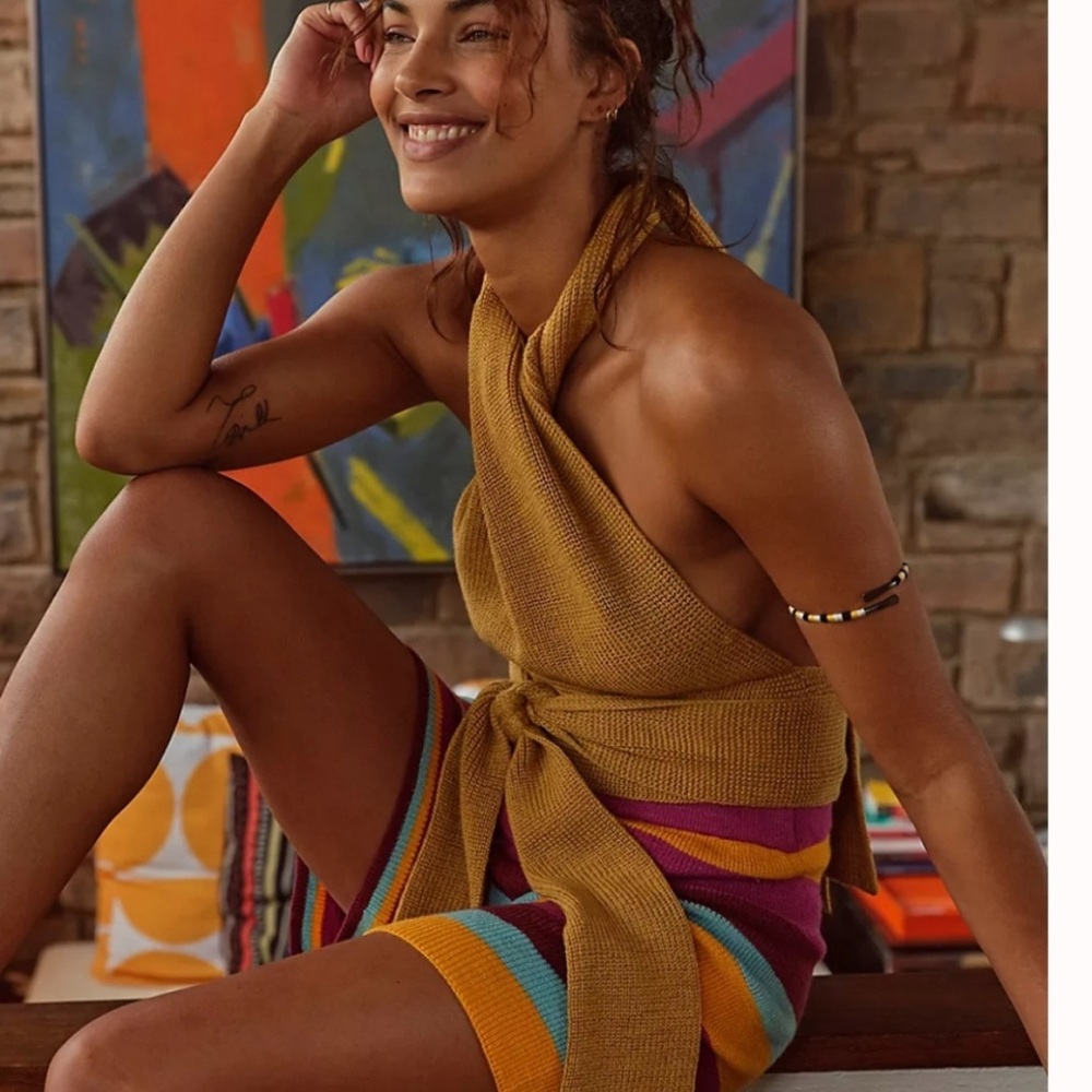 NWT Free People SMALL Orchid knit convertible top